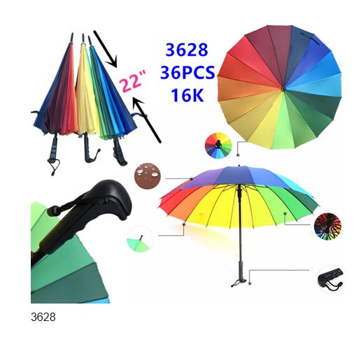 3628   22" Rainbow Umbrella (12pcs) (36pcs/cs)