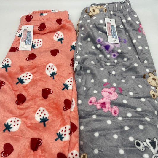 10400 Fleece Pajama Pants variety of designs (12pcs) (96pcs/8dz)