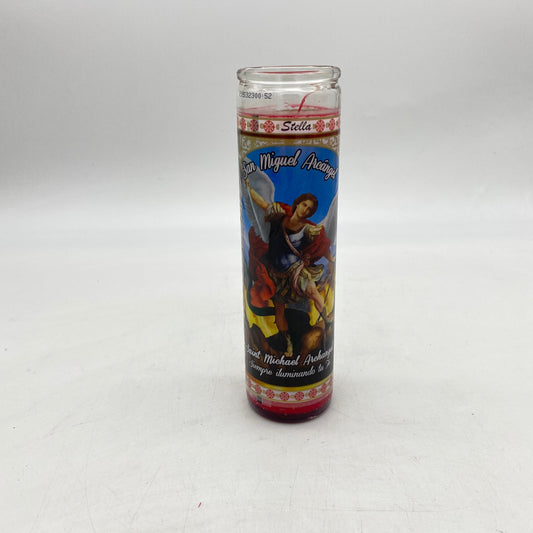 6002 Glass Candle San Miguel Arcángel Red (12pcs/package)