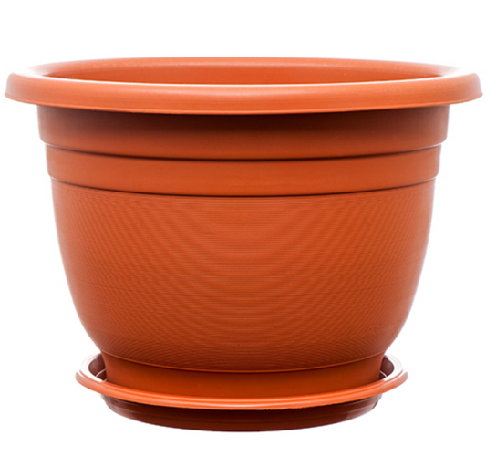 86517 PLANTER ROUND PLASTIC 14.75" W/TRAY (12)