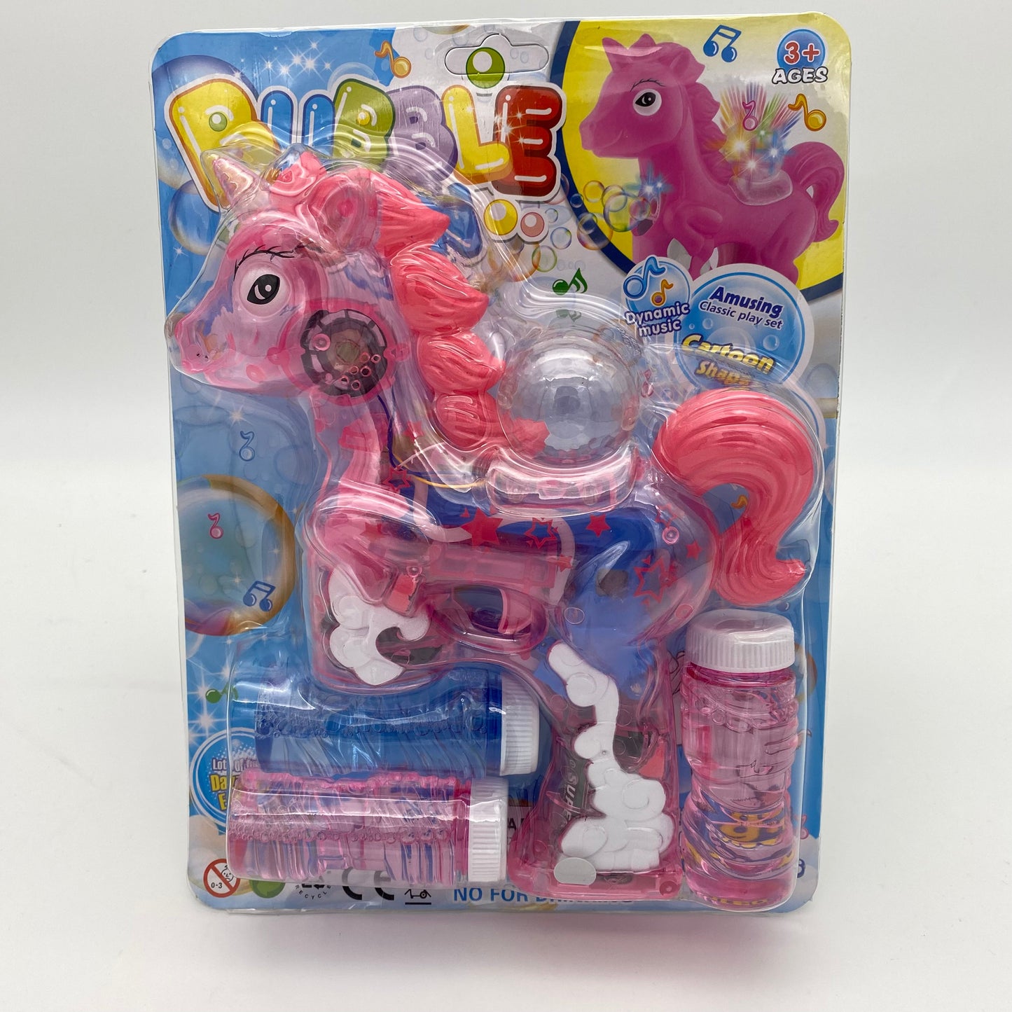 637-2IN Flashing Ball Unicorn Bubble Gun (12pcs)