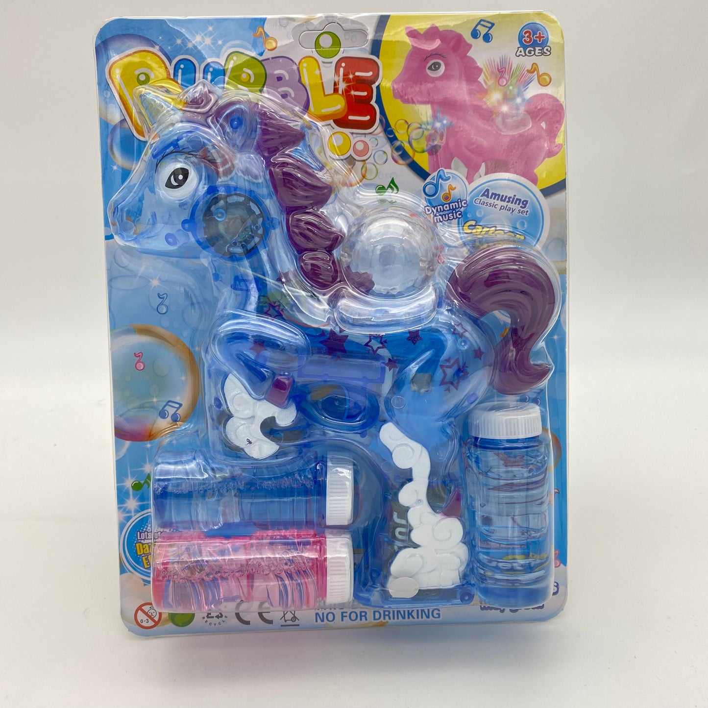 637-2IN Flashing Ball Unicorn Bubble Gun (12pcs)