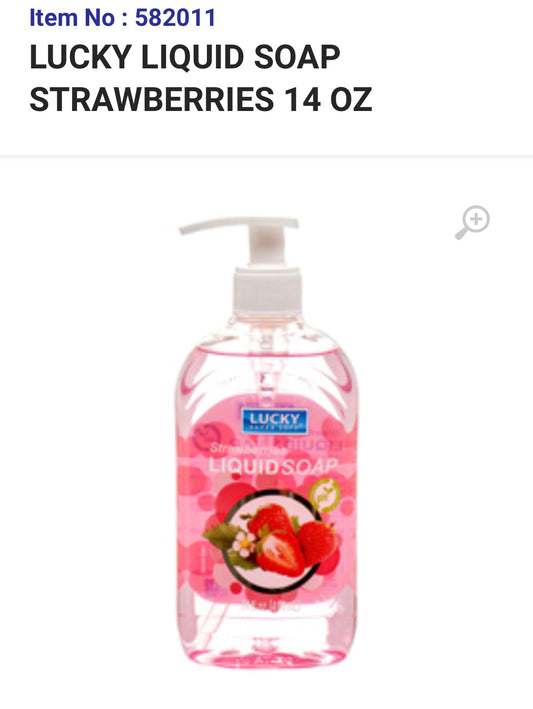 582011 LUCKY LIQUID SOAP STRAWBERRIES 14 OZ (12/PK)