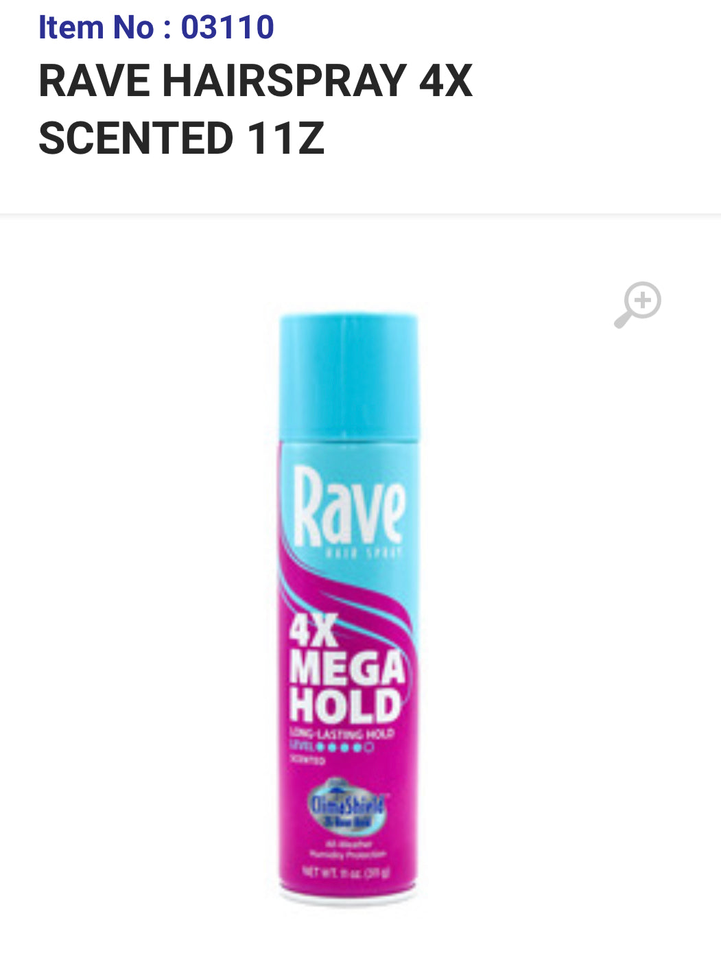 03110 RAVE HAIRSPRAY 4X SCENTED 11 OZ (12/PK)