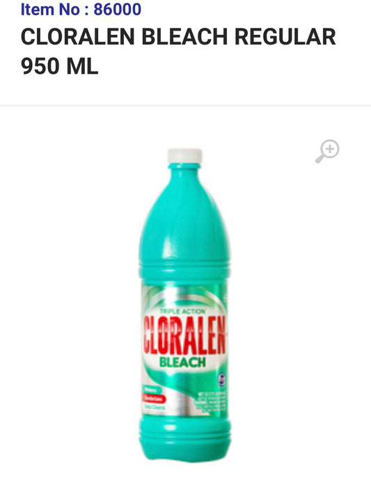86000 CLORALEN BLEACH REGULAR 950 ML (15/PK)