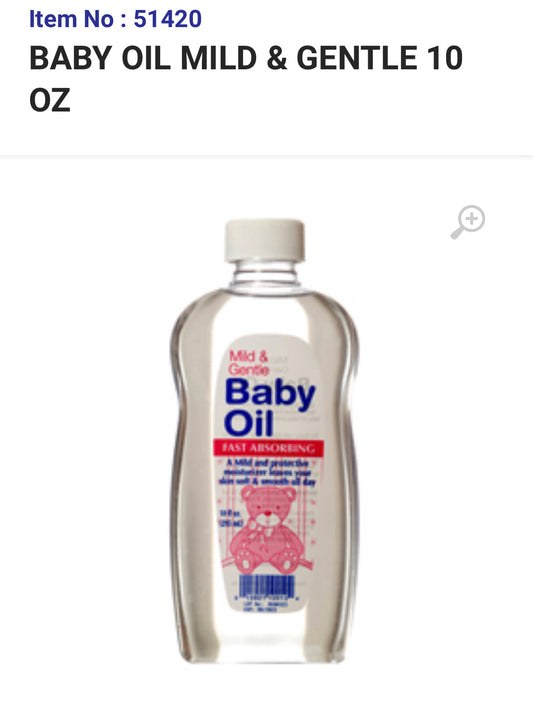 51420 BABY OIL MILD & GENTLE 10 OZ (24/CS)
