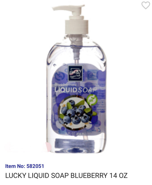 582051 LUCKY LIQUID SOAP BLUEBERRY 14 OZ (12/PK)