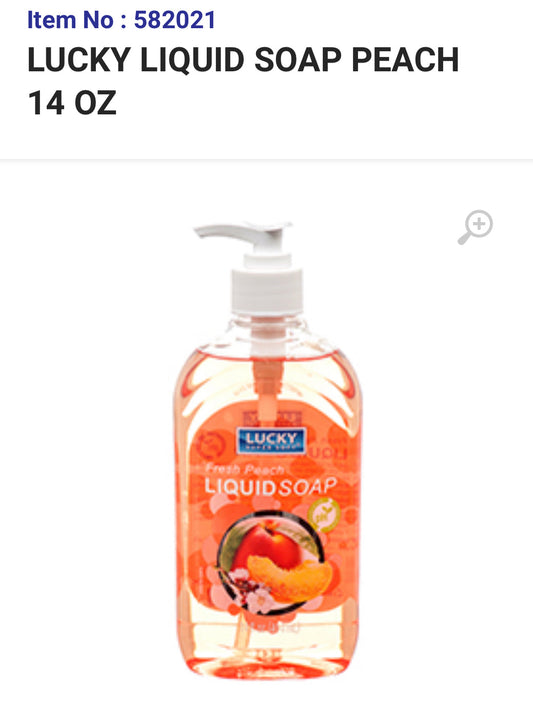 582021 LUCKY LIQUID SOAP PEACH 14 OZ (12/PK)