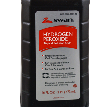 70610 Swan Hydrogen Peroxide 3%, Topical Solution, 16oz     (12pcs/case)