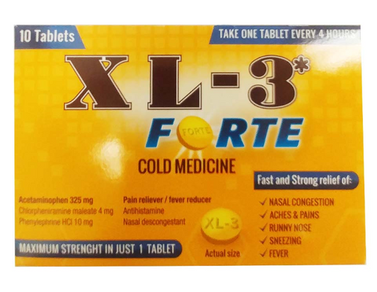 744517 Cold Medicine Tablets XL3 Forte, 10ct (24pcs/case)