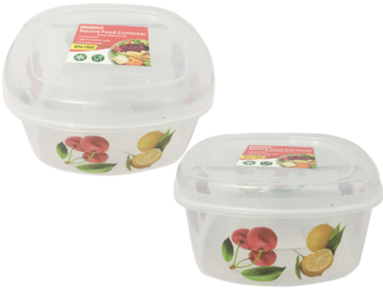 54002A Square Printed Food Container. Size: 165oz / 5L (60pcs)