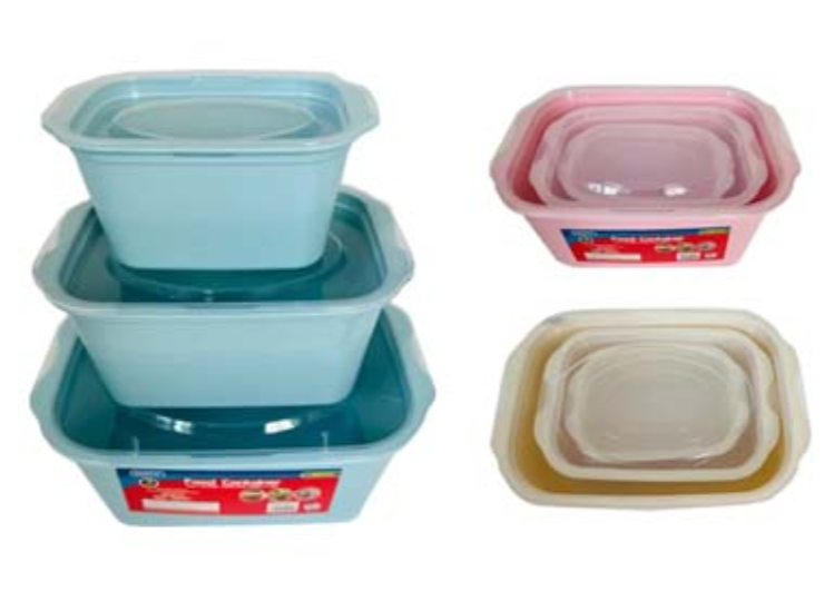 54005A 3PC Rectangular Food Containers. (48pcs)