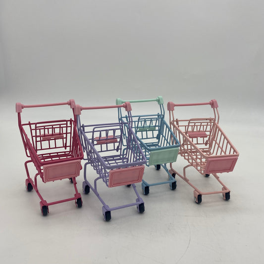 9168  4.5” Mini Assorted Color Metal Shopping Cart (12pcs)