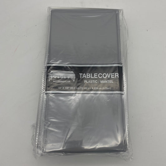 TABLE COVER: 54" X 108" RECTANGULAR: SILVER(12pcs)