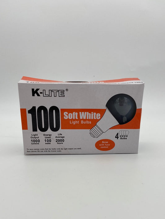 K-Lite Soft White 100w. Bulbs  (30 Packages/Case)