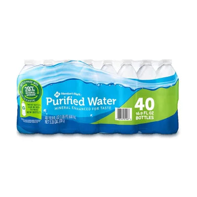 Member’s Mark Purified Water  (16.9fl,oz-40pk)