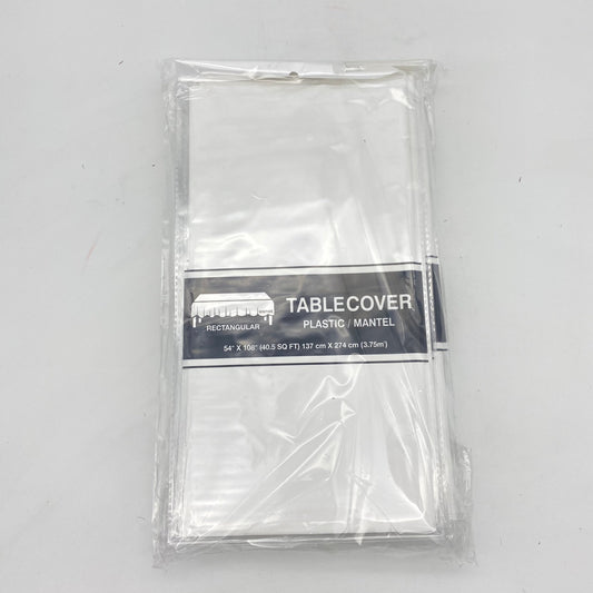 TABLE COVER: 54" X 108" RECTANGULAR: WHITE (12pcs)