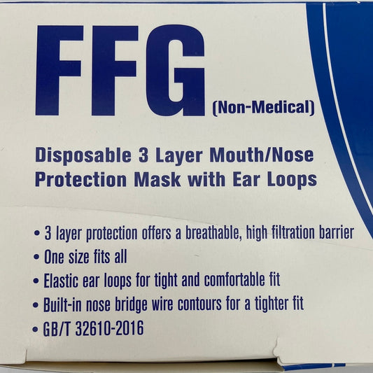 FFG Disposable 3 Mask Black-White (50pcs/box - 50boxes/case)