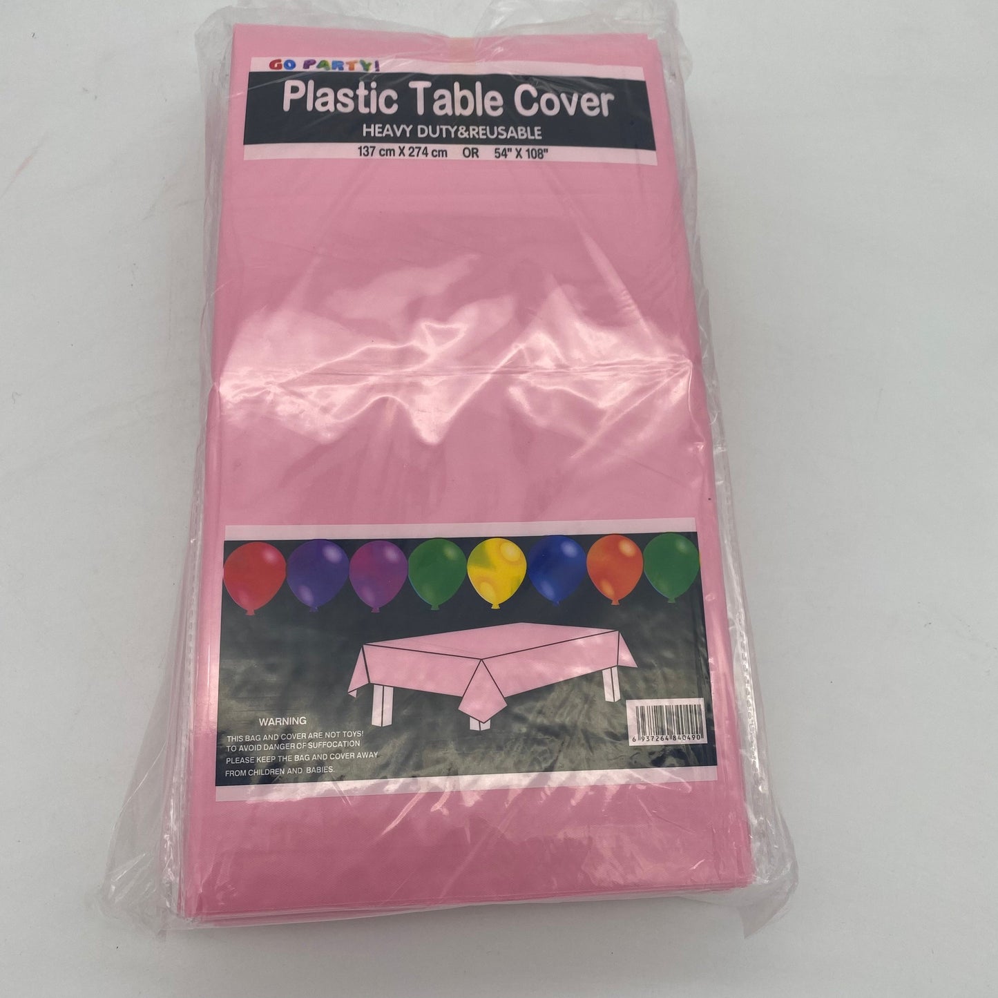 TABLE COVER: 54" X 108" RECTANGULAR: PINK(12pcs)