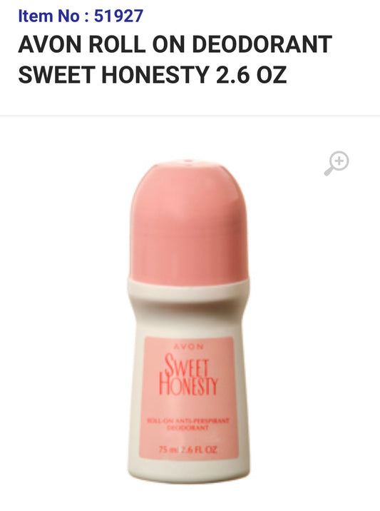 51927 AVON ROLL ON DEODORANT SWEET HONESTY 2.6 OZ