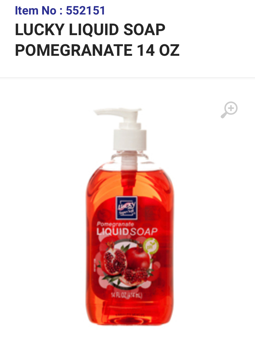 552151 LUCKY LIQUID SOAP POMEGRANATE 14 OZ (12)